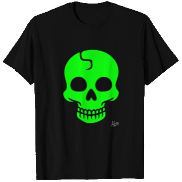 Discover Neon Green Skull Halloween Design T Shirts