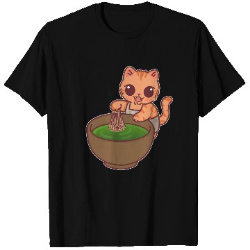 Discover Kawaii Cat Matcha Barista Whisking Tea T Shirts