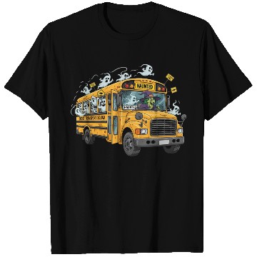 Discover Haunted Ghost Transport School Bus T Shirts