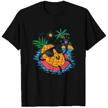 Discover Tropical Pineapple Relaxing on Float T Shirts