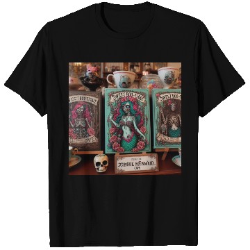 Discover Colorful Sugar Skull Mermaid Design T Shirts