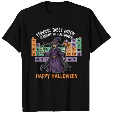 Discover Witch and Periodic Table Halloween Design T Shirts