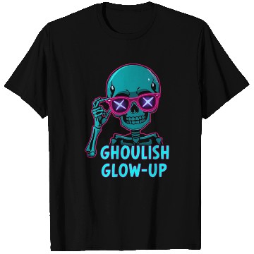 Discover Neon Skeleton with Ghoulish Glow-Up T Shirts