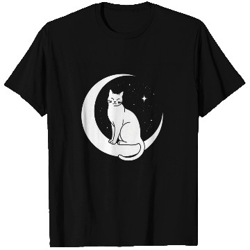 Discover Magical Cat on Crescent Moon "Aniverse Cats" T Shirts