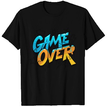 Discover Blue and Yellow Graffiti Game Over T Shirts