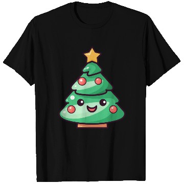 Discover Kawaii Christmas Tree Illustration T Shirts