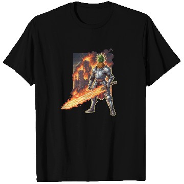 Discover Pineapple Knight with Fiery Sword T Shirts