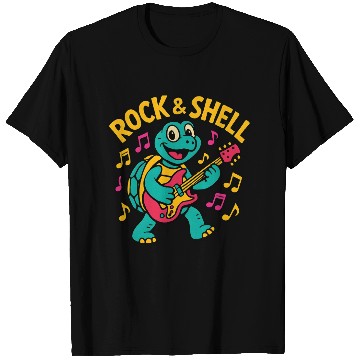 Discover Cute Turtle Rock Guitar Design T Shirts