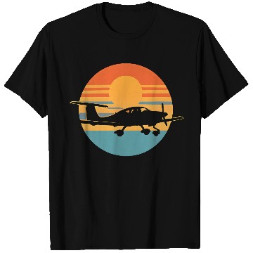Discover Sunset Pilot Aircraft Illustration T Shirts
