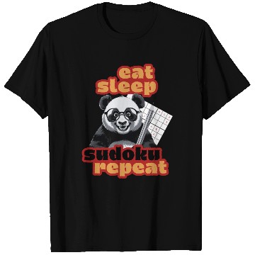 Discover Eat Sleep Sudoku Repeat – Cute Puzzle Solver Panda T Shirts