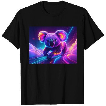Discover Neon Koala in Cosmic Dreamscape T Shirts