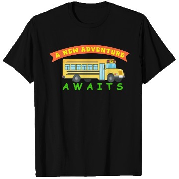 Discover School Bus Awaits New Adventure Design T Shirts