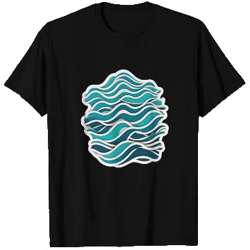 Discover Abstract Ocean Wave Pattern T Shirts