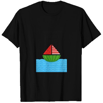 Discover Watermelon Sailboat with Humanity Wins Quote T Shirts