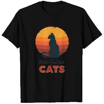 Discover Sunset Silhouette Cat Design T Shirts
