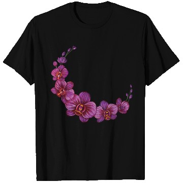 Discover Violet Moon Orchid Flower branch illustration T Shirts
