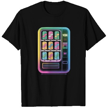 Discover Y2K Cyber Vending Machine with Iridescent Drinks T Shirts