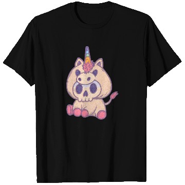Discover Whimsical Unicorn Skull T Shirts Design