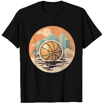 Discover Urban Basketball Sunset Scene T Shirts