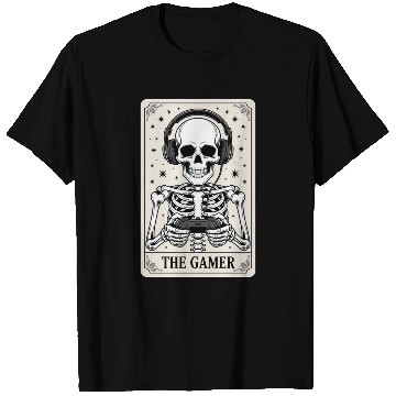 Discover Tarot Card Skeleton Video Game Halloween Gamer T Shirts