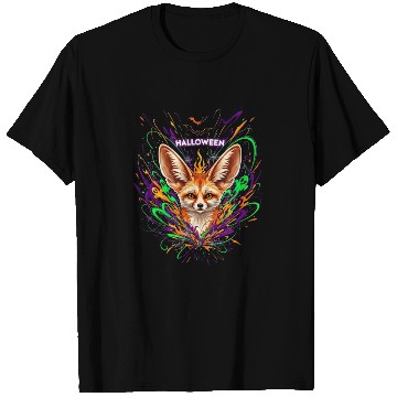 Discover Halloween Fox with Psychedelic Fireworks T Shirts