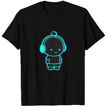 Discover Neon Headphone Character Design T Shirts