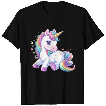 Discover Cute unicorn rainbow fantasy T Shirts