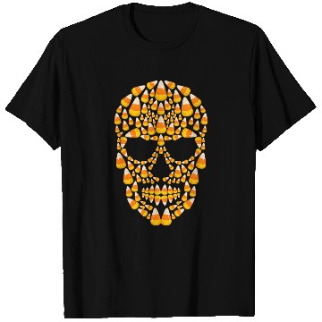 Discover Candy Corn Skull Skeleton Halloween Costume T Shirts