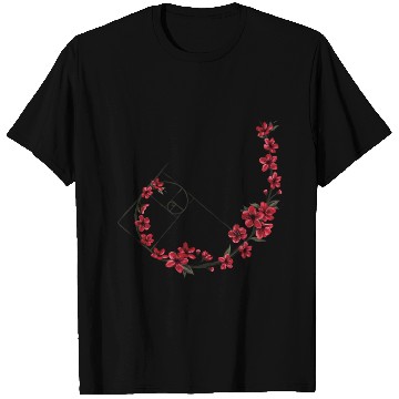 Discover Floral Crescent Moon Design T Shirts