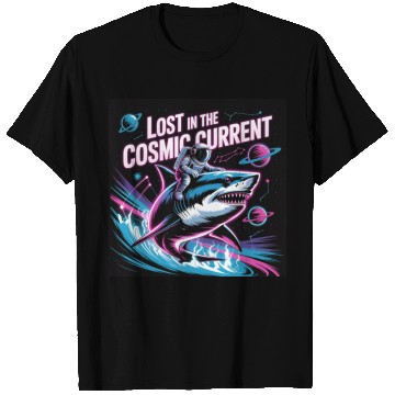 Discover Cosmic Shark Astronaut Adventure T Shirts
