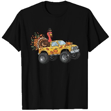 Discover Autumn Thanksgiving Truck with Turkey T Shirts