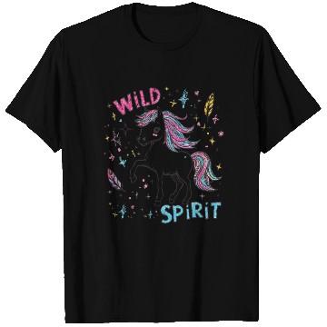 Discover Colorful Wild Unicorn Spirit Design T Shirts