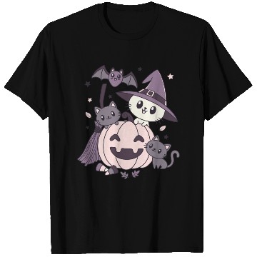 Discover Halloween Kawaii Cat Pumpkin Ghosts T Shirts