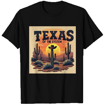 Discover Texas Sunset Cactus Illustration T Shirts