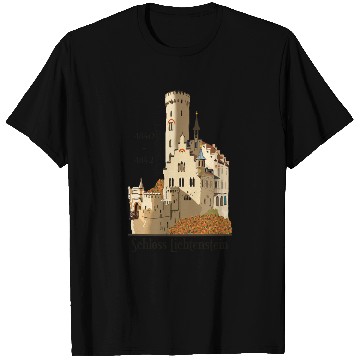 Discover Lichtenstein Castle, hand-drawn. Germany T Shirts