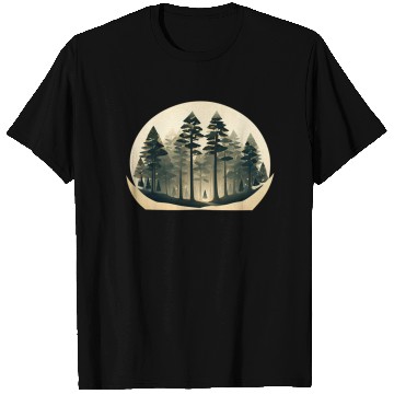 Discover Mystical Forest Circle Design T Shirts