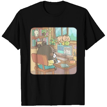 Discover Cozy teddy bear studying T Shirts