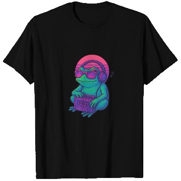 Discover Retro Frog DJ Boombox Graphic T Shirts