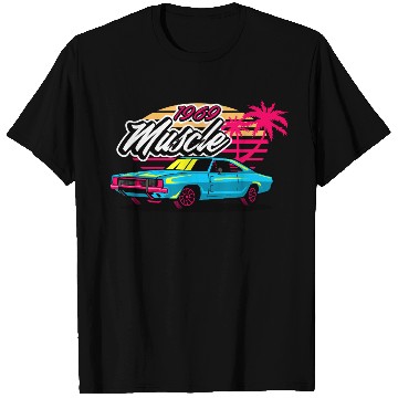 Discover Retro 1969 Muscle Car Sunset Design T Shirts