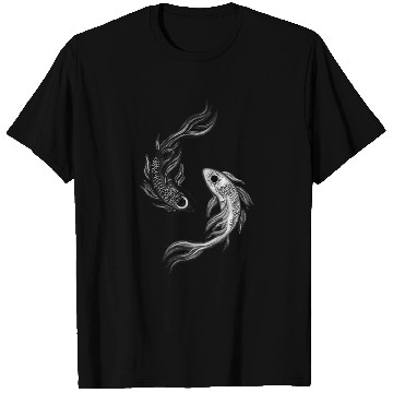 Discover Ethereal Black & White Koi Fish Yin Yang Design T Shirts