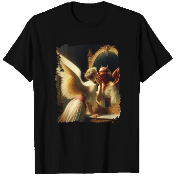 Discover Inner Duality Angel Demon Mirror Renaissance T Shirts