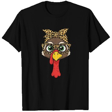 Discover Leopard Print Turkey with Glasses and Headscarf T Shirts