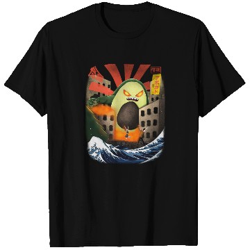 Discover Giant Avocado Kaiju Monster Attack Urban City T Shirts
