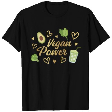 Discover Vegan Power Heart and Avocado Design T Shirts