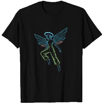 Discover Circuit Angel Digital Wings Tech Halo Streetwear T Shirts