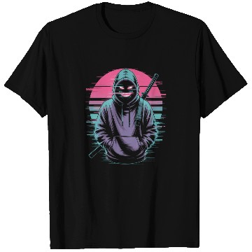 Discover Glitch Ninja Katana Streetwear Futuristic T Shirts