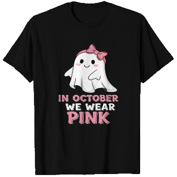 Discover Cute Halloween Ghost with Pink Bow T Shirts
