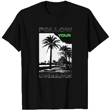 Discover Tropical Palm Tree Sunset Illustration T Shirts