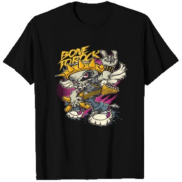 Discover Fur Skull Guitar Punk Design T Shirts
