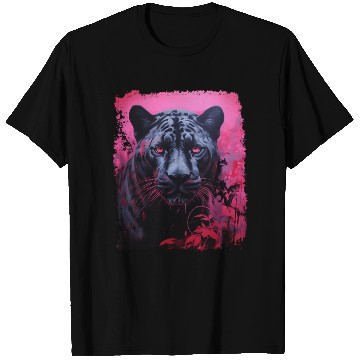 Discover Pink Pop Art Black Panther  T Shirts